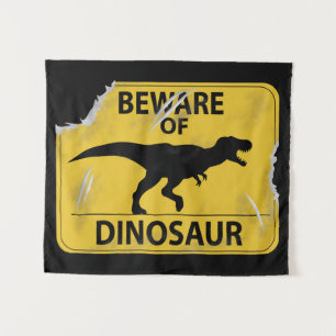 Pas op voor Dinosaur (Dino-beschadigd) Wandkleed