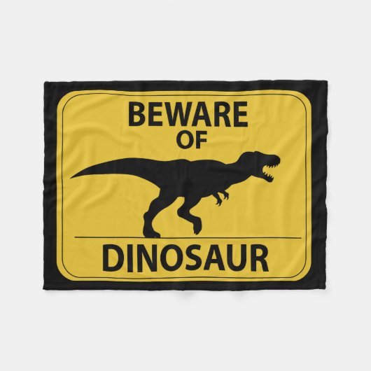 Pas op voor Dinosaur Fleece Deken (Voorkant (Horizontaal))