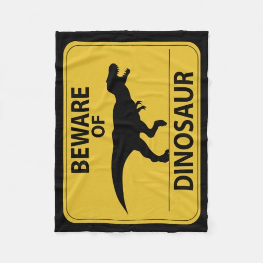 Pas op voor Dinosaur Fleece Deken (Voorkant)