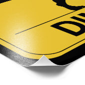 Pas op voor Dinosaur Foto Afdruk (Hoek)