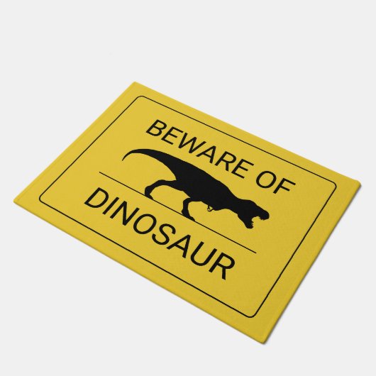 Pas op voor Dinosaur Funny Doormat Deurmat (Schuin)