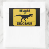 Pas op voor Dinosaur Rechthoekige Sticker (Tas)