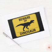 Pas op voor Dinosaur Rechthoekige Sticker (Envelop)