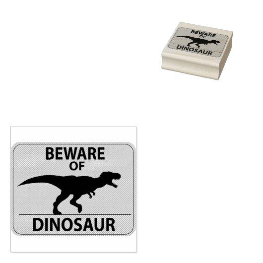 Pas op voor Dinosaur Rubberstempel (Gestempeld)