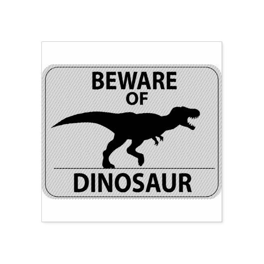 Pas op voor Dinosaur Rubberstempel (Afrduk)
