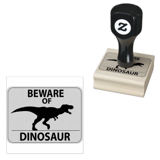 Pas op voor Dinosaur Rubberstempel (Gestempeld)