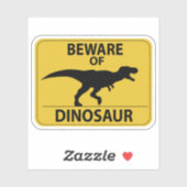 Pas op voor Dinosaur Sticker (Vel)