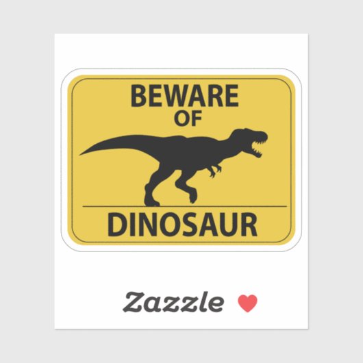 Pas op voor Dinosaur Sticker (Vel)