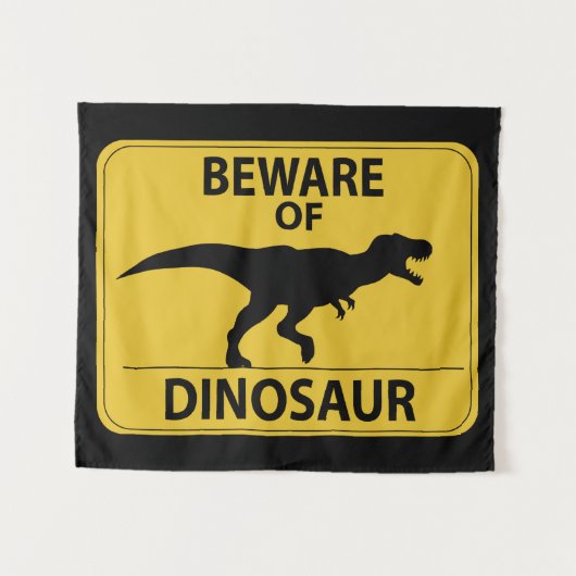 Pas op voor Dinosaur Wandkleed (Voorkant (horizontaal))
