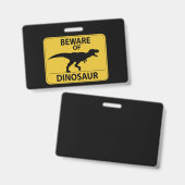 Pas op voor Dinosaurussen Badge (Voor- en achterkant)