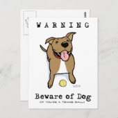 Pas op voor Dog (als je een tennisbal bent) Briefkaart (Voorkant / Achterkant)