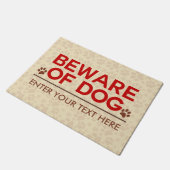 Pas op voor Dog Custom Text Deurmat (Schuin)