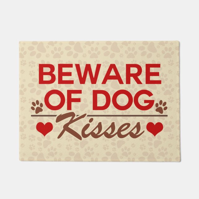 Pas op voor Dog Kisses Deurmat (Voorkant)