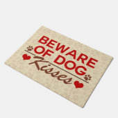 Pas op voor Dog Kisses Deurmat (Schuin)