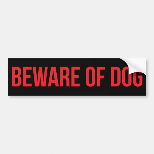 Pas op voor Dog Red op zwart Bumpersticker (Voorkant)