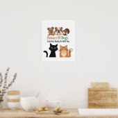 Pas op voor Dog & The Cat is Shady als Hell Too Poster (Keuken)