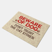 Pas op voor Dog Vertrouw niet op kat Deurmat (Schuin)