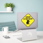 pas op voor drop beren grappige Australische legen Sticker (Laptop op bureau)