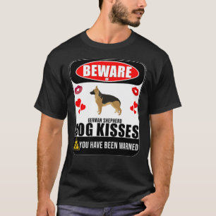 Pas op voor Duitse herdershond kussen teken Sticke T-shirt