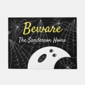 Pas op voor een moderne, minimale ghost Halloween- Deurmat (Voorkant)