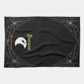 Pas op voor een moderne, minimale ghost Halloween- Theedoek (Horizontaal)