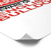 Pas op voor Engelse Bulldog Poster (Hoek)