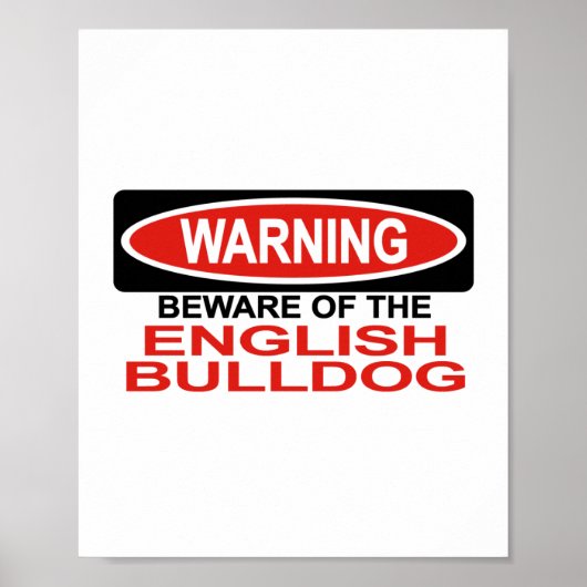 Pas op voor Engelse Bulldog Poster (Voorkant)