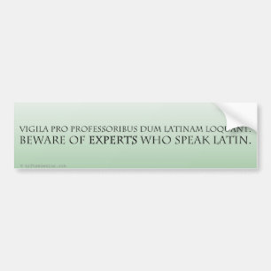 Pas op voor experts (Latijnse vertaling) Bumpersticker
