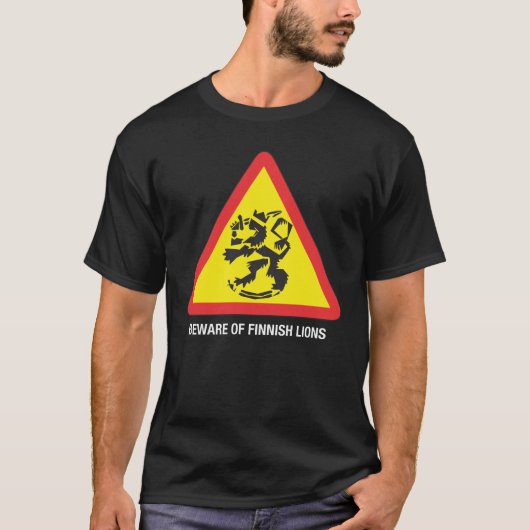 Pas op voor Finnish Lions Dark T-shirt (Voorkant)