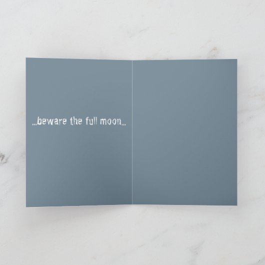 Pas op voor Full Moon Halloween Kaart (Binnen)