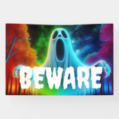 Pas op voor Ghost Halloween Spandoek (Horizontaal)
