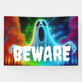 Pas op voor Ghost Halloween Spandoek