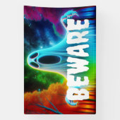 Pas op voor Ghost Halloween Spandoek (Verticaal)