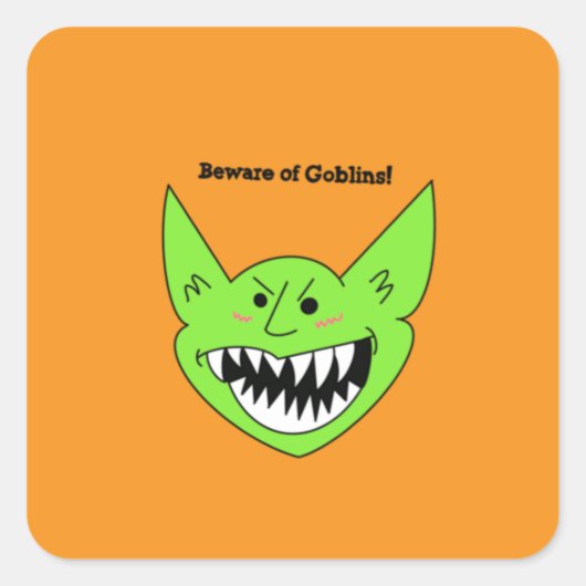 Pas op voor Goblins Sticker (Voorkant)