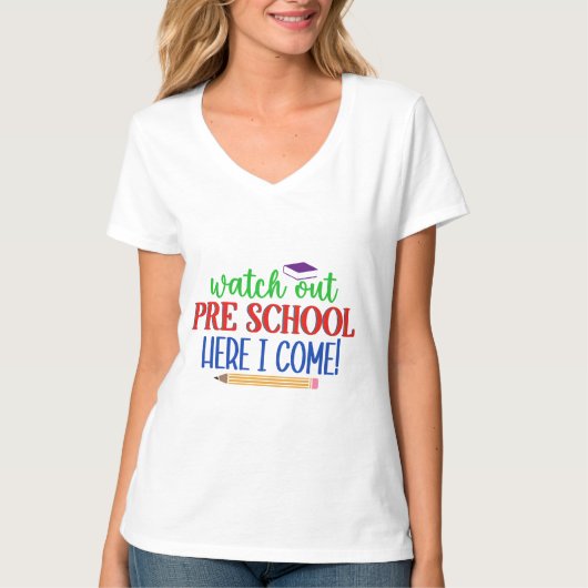 Pas op voor haar school als ik kom t-shirt (Voorkant)