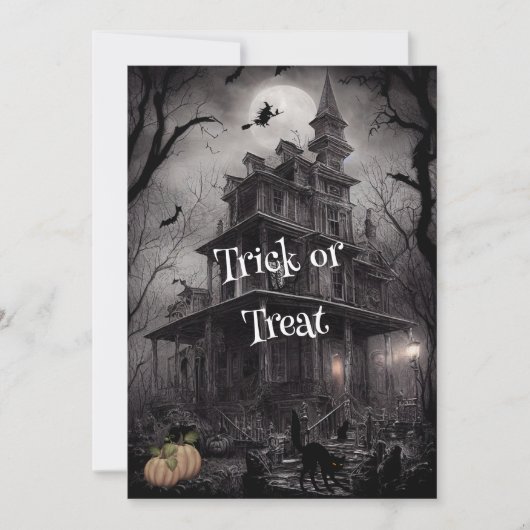 Pas op voor heksen Halloween Party uitnodiging (Voorkant)