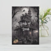 Pas op voor heksen Halloween Party uitnodiging (Staand voorkant)