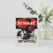 Pas op voor heksenbord briefkaart (Staand voorkant)