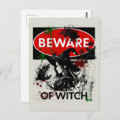 Pas op voor heksenbord briefkaart (Voorkant / Achterkant)