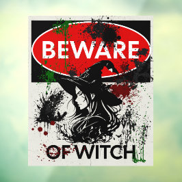 Pas op voor heksenbord raamsticker