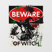 Pas op voor heksenbord raamsticker (Vel)