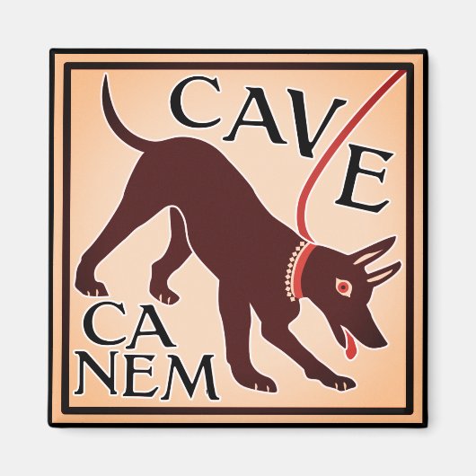 Pas op voor het Afbeelding "Cave Canem" Greco-Roma Magneet (Voorkant)