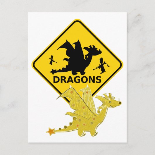 Pas op voor het Briefkaart van de Dragon van de Ca (Voorkant)
