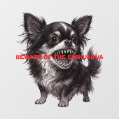 Pas op voor het chihuahua teken grappig raamsticker (Vel)