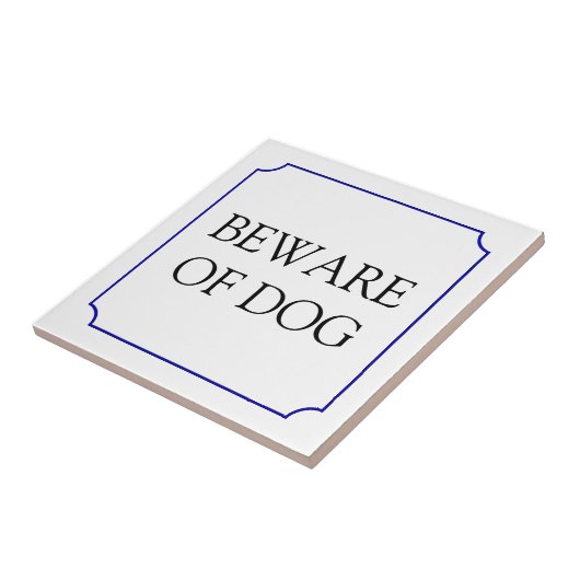 Pas op voor het hondenbord tegeltje (Zijkant)