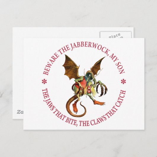 PAS OP VOOR HET JABBERWOCK, MIJN ZOON BRIEFKAART (Voorkant / Achterkant)