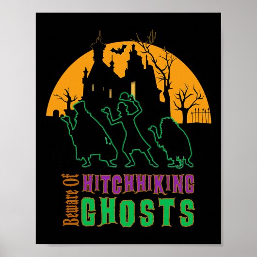 Pas op voor Hitchhiking Ghosts Halloween Poster (Voorkant)