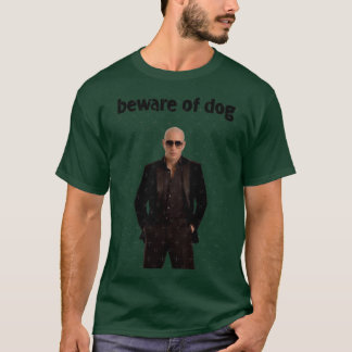 Pas op voor hond meisje t-shirt
