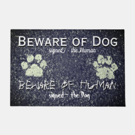 Pas op voor hond Pas op voor mens Pootafdrukken Le Deurmat