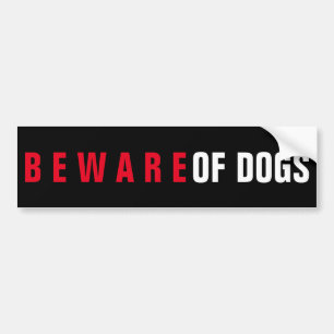 PAS OP VOOR HONDEN GLANZENDE STICKER